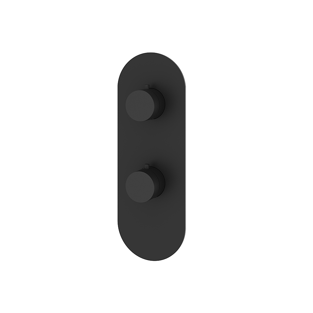 Aquabrass ABSTR9395BK Shower Trims Round Trim Set 3-Way Non-Shared for T12123 Valve - Black