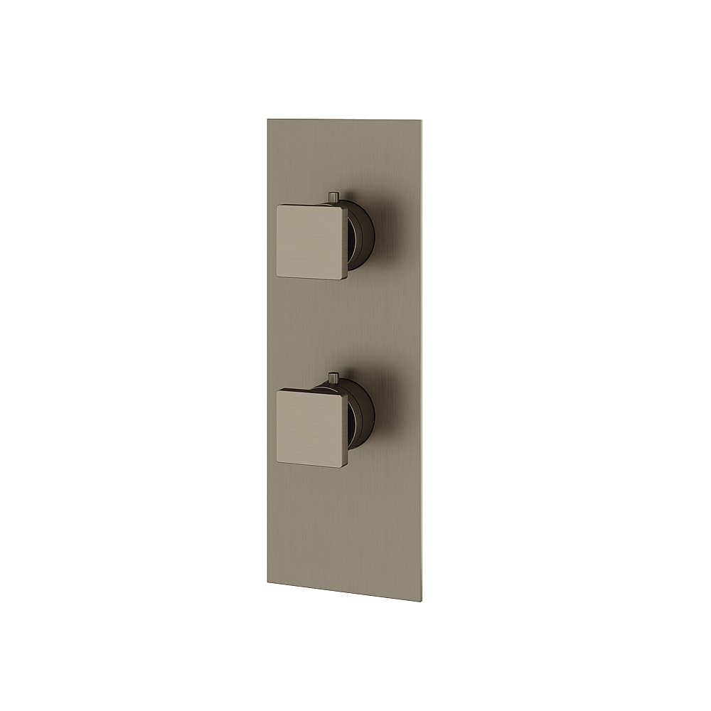 Aquabrass ABSTS8395BBC Shower Trims SquareTrim Set 3-Way Shared for T12123 Valve - Brushed Black Chrome