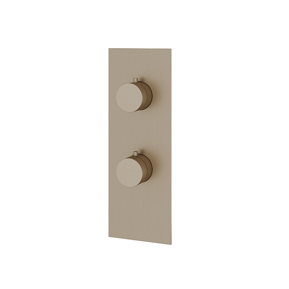 Aquabrass ABSTSR9395BN Shower Trims Square/Round Trim Set 3-Way Non-Shared for T12123 Valve - Brushed Nickel