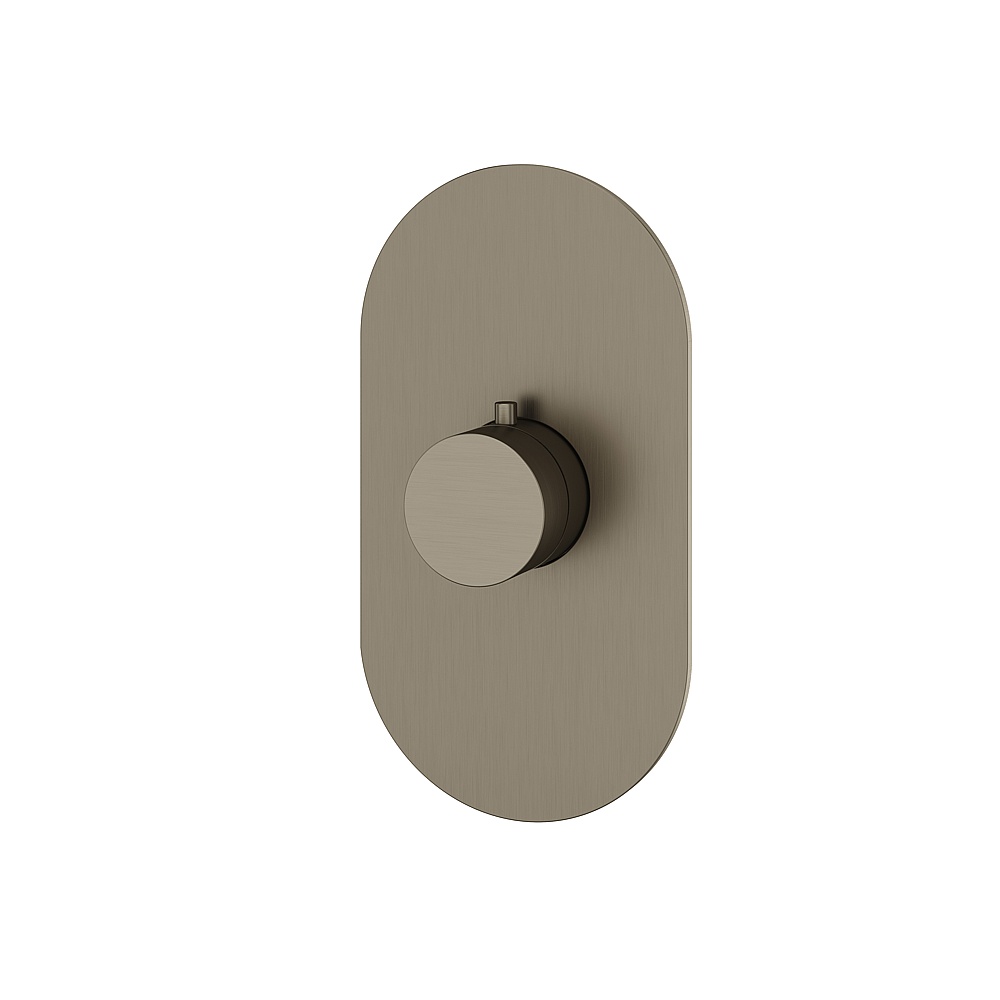 Aquabrass ABSTR3095BBC Shower Trims Round Trim Set for T12000 Valve - Brushed Black Chrome