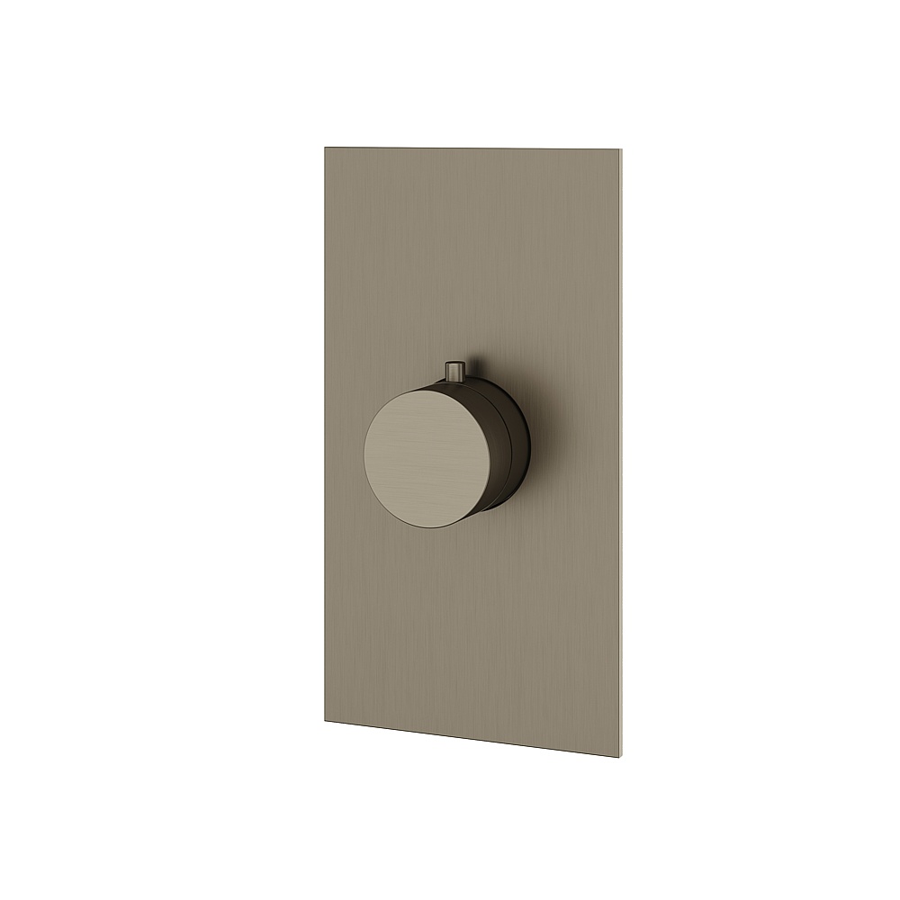Aquabrass ABSTSR3095BBC Shower Trims Square/Round Trim Set for T12000 Valve - Brushed Black Chrome