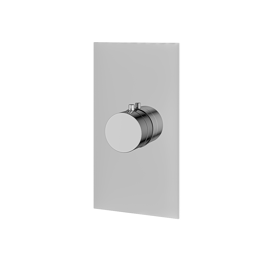 Aquabrass ABSTSR3095PC Shower Trims Square/Round Trim Set for T12000 Valve - Polished Chrome