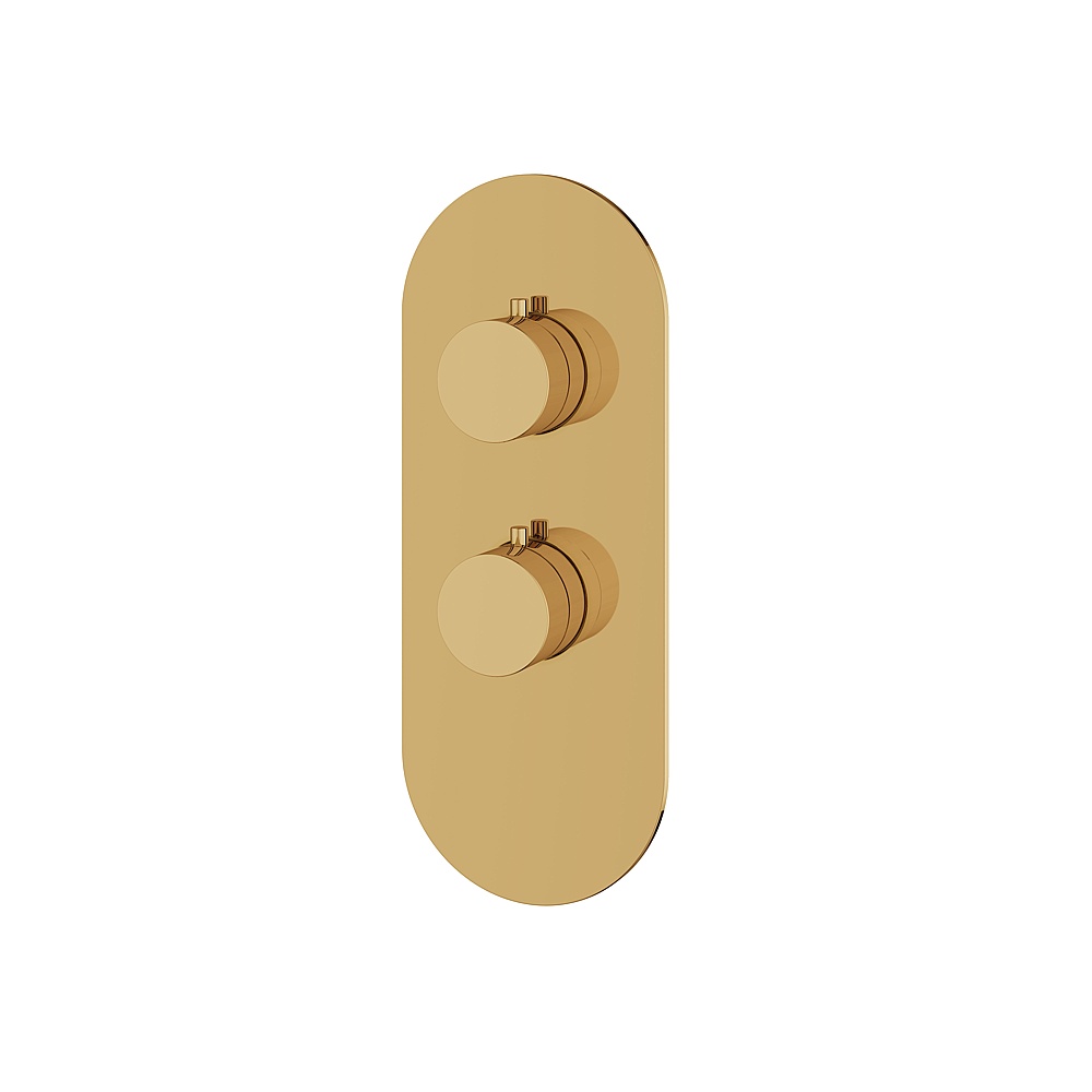 Aquabrass ABSTR3195PGD Shower Trims Round Trim Set for T12001 Valve - Polished Gold