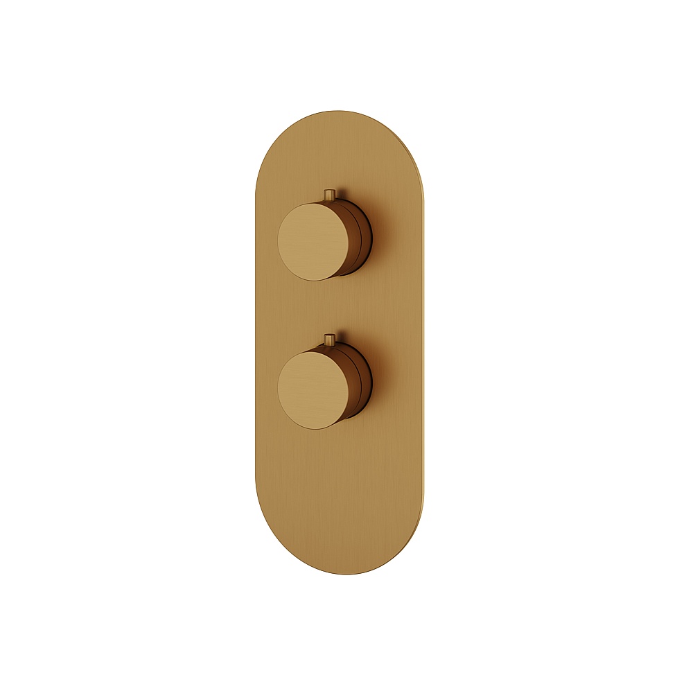 Aquabrass ABSTR3195BGD Shower Trims Round Trim Set for T12001 Valve - Brushed Gold