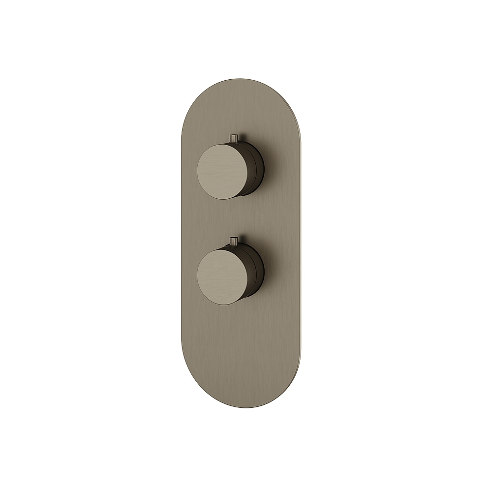 Aquabrass ABSTR3195BBC Shower Trims Round Trim Set for T12001 Valve - Brushed Black Chrome