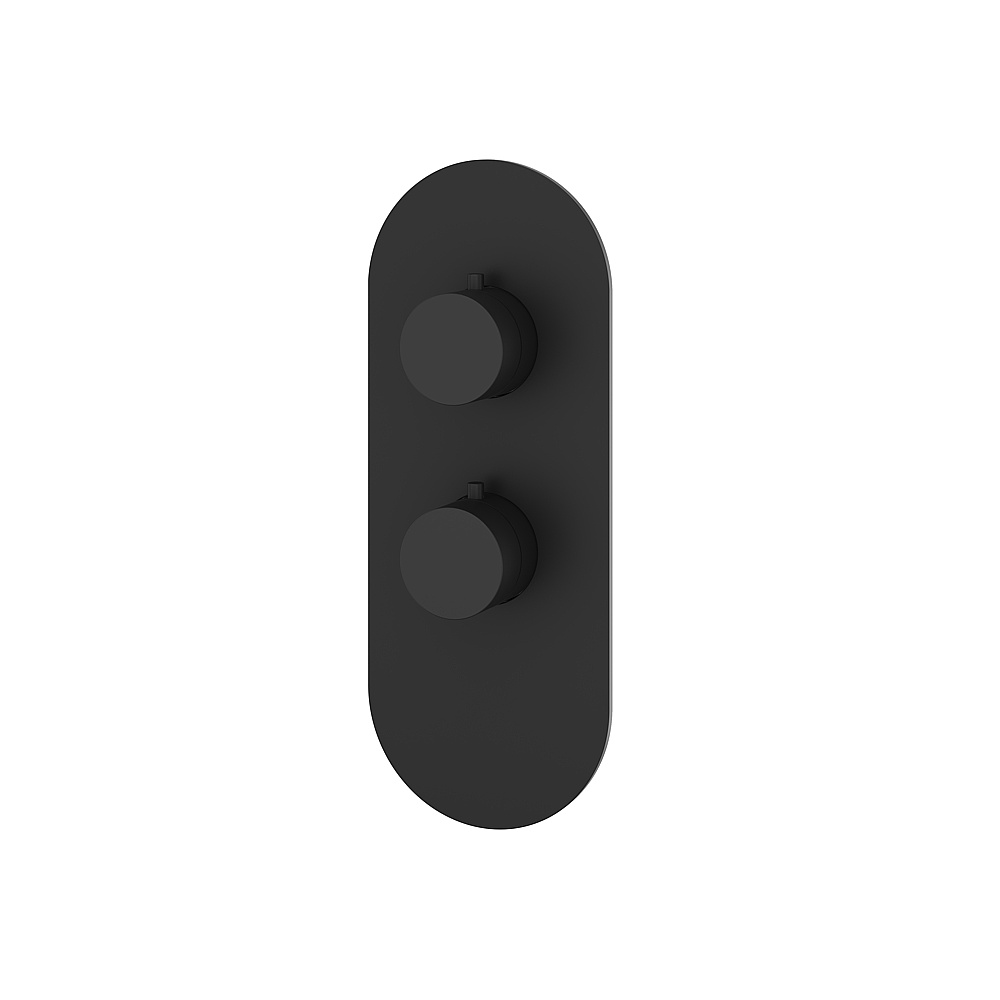 Aquabrass ABSTR3195BK Shower Trims Round Trim Set for T12001 Valve - Black