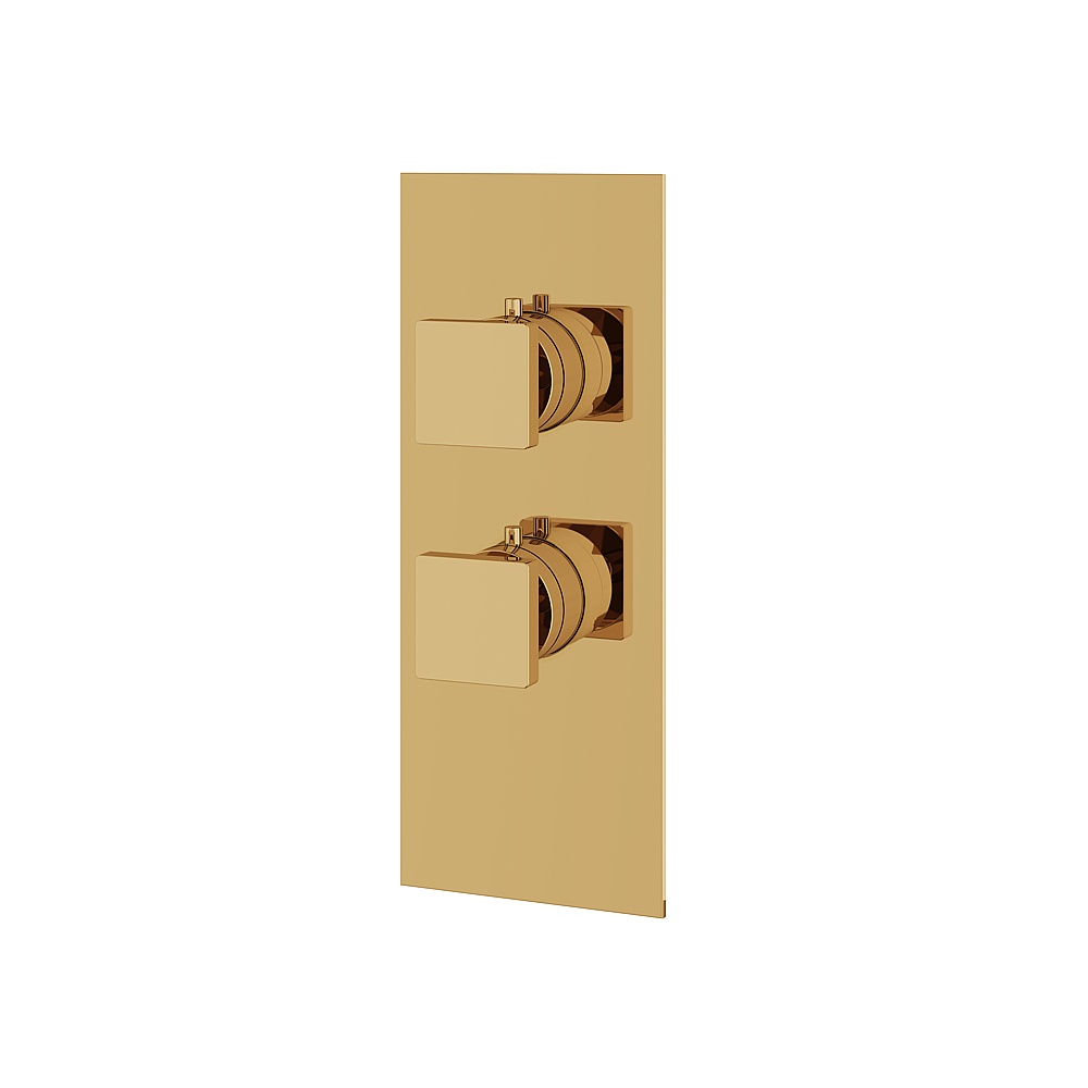 Aquabrass ABSTS3195PGD Shower Trims Square Trim Set for T12001 Valve - Polished Gold