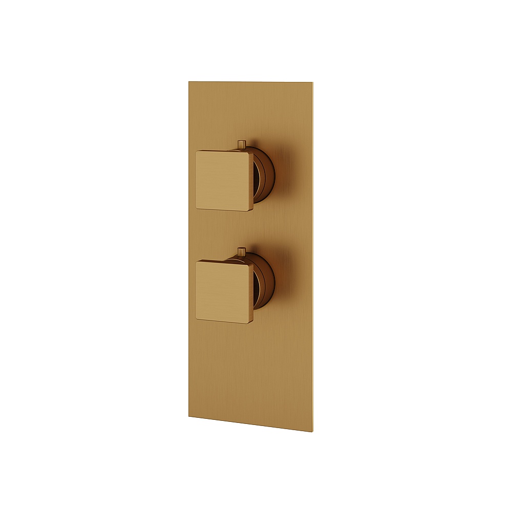 Aquabrass ABSTS3195BGD Shower Trims Square Trim Set for T12001 Valve - Brushed Gold