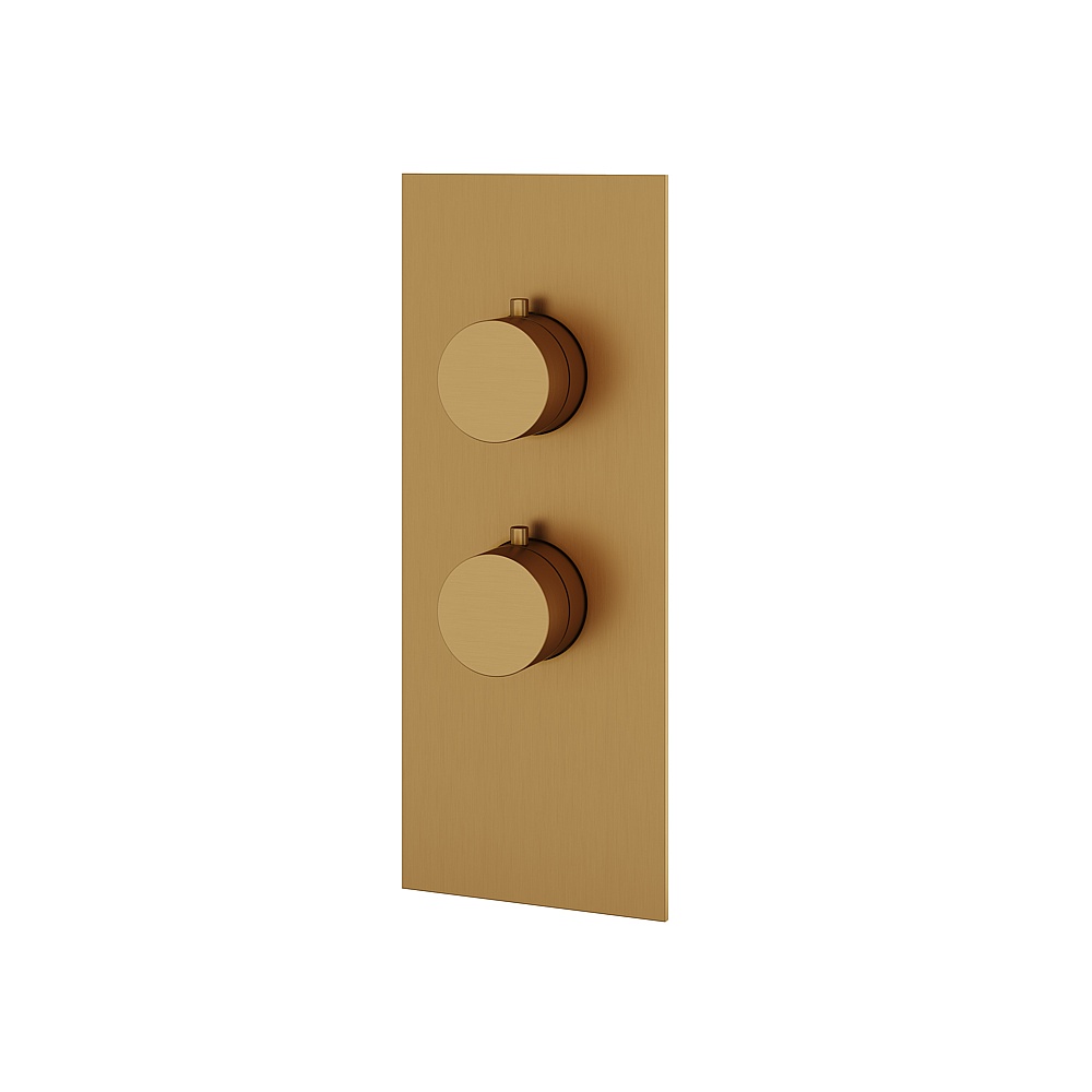 Aquabrass ABSTSR3195BGD Shower Trims Square/Round Trim Set for T12001 Valve - Brushed Gold