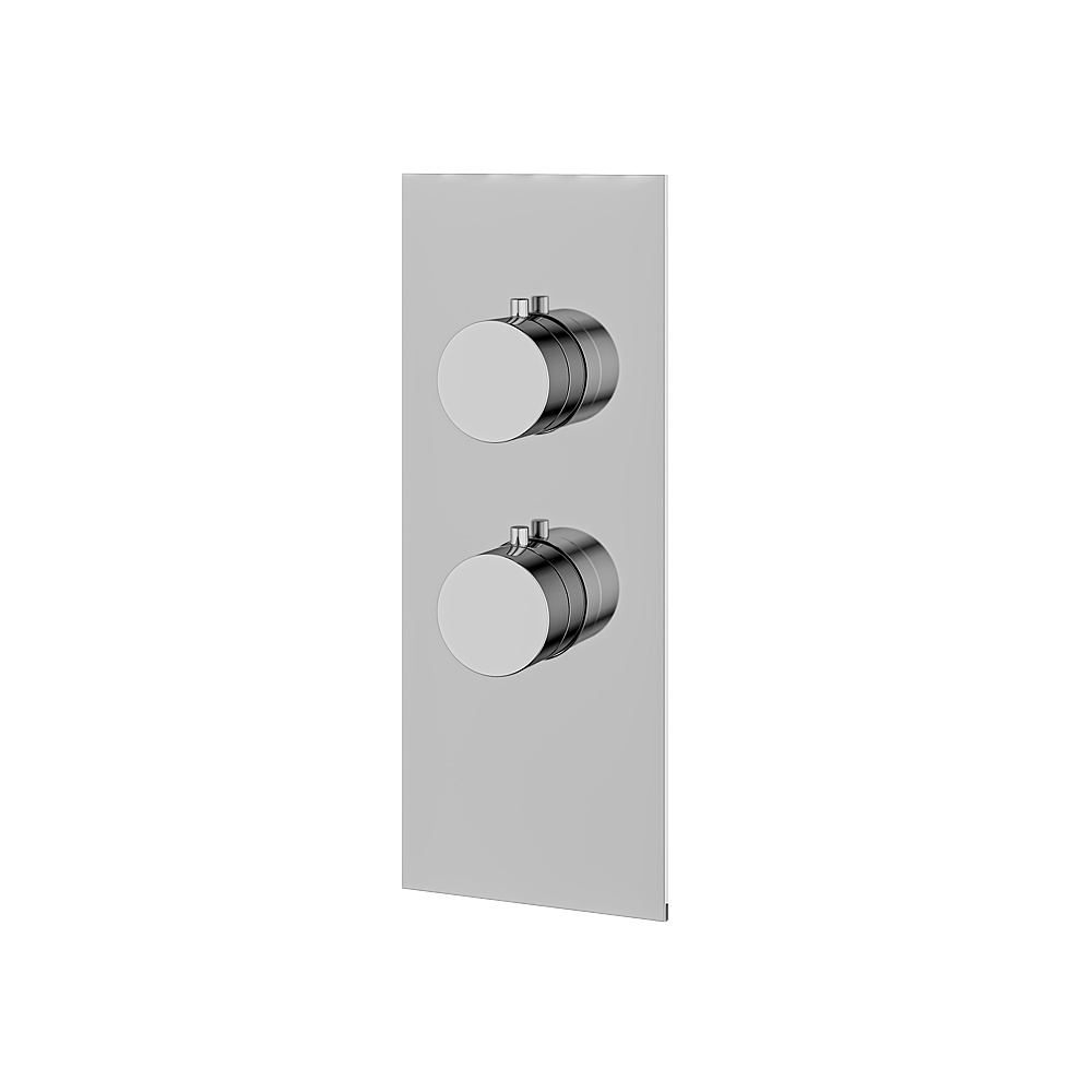 Aquabrass ABSTSR3195PC Shower Trims Square/Round Trim Set for T12001 Valve - Polished Chrome