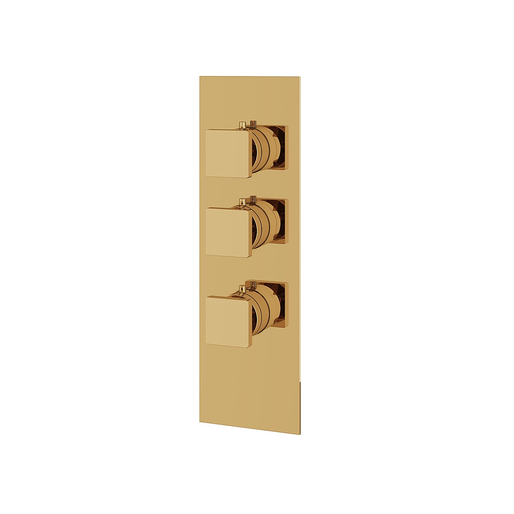 Aquabrass ABSTS3295PGD Shower Trims Square Trim Set for T12002 Valve - Polished Gold