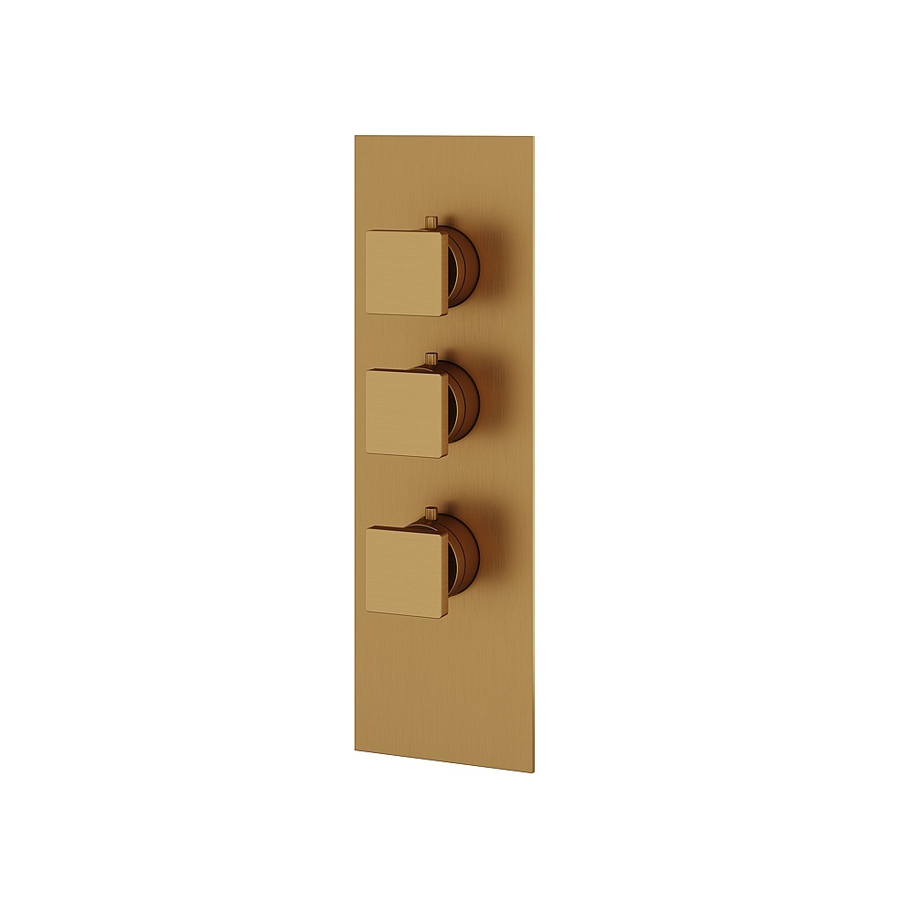 Aquabrass ABSTS3295BGD Shower Trims Square Trim Set for T12002 Valve - Brushed Gold