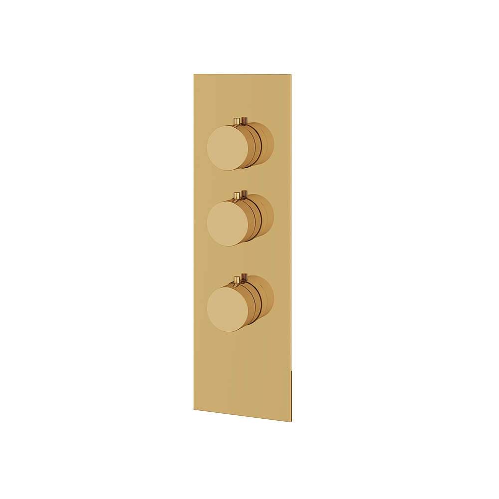Aquabrass ABSTSR3295PGD Shower Trims Square/Round Trim Set for T12002 Valve - Polished Gold