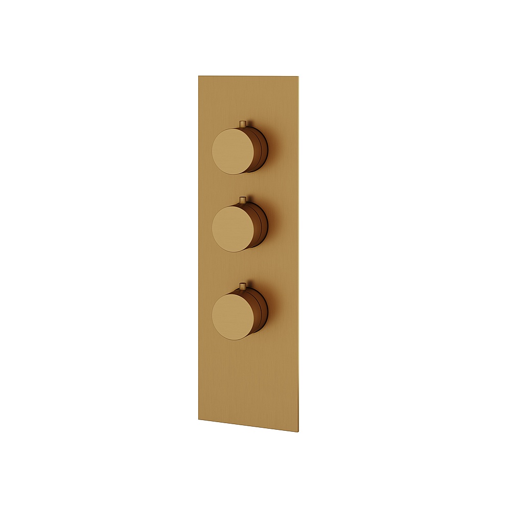 Aquabrass ABSTSR3295BGD Shower Trims Square/Round Trim Set for T12002 Valve - Brushed Gold