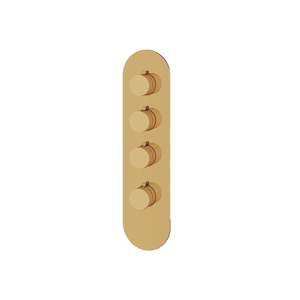 Aquabrass ABSTR3395PGD Shower Trims Round Trim Set for T12003 Valve - Polished Gold