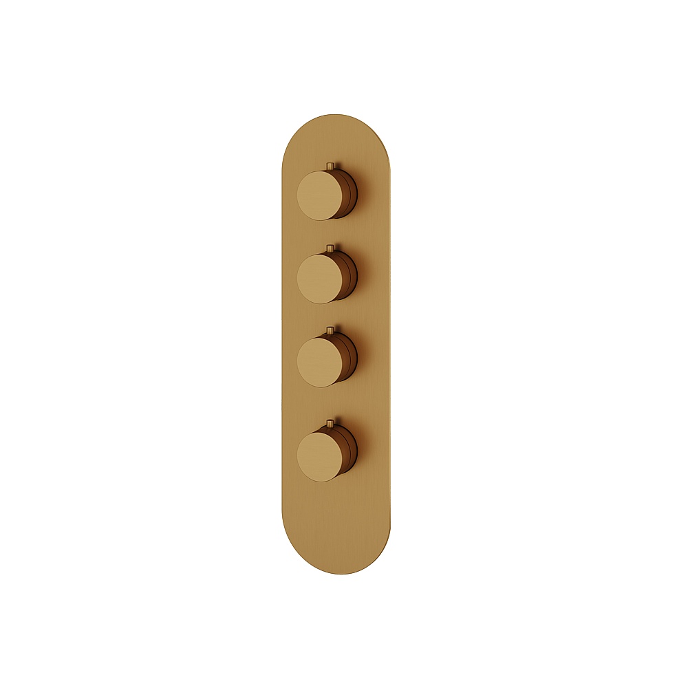 Aquabrass ABSTR3395BGD Shower Trims Round Trim Set for T12003 Valve - Brushed Gold
