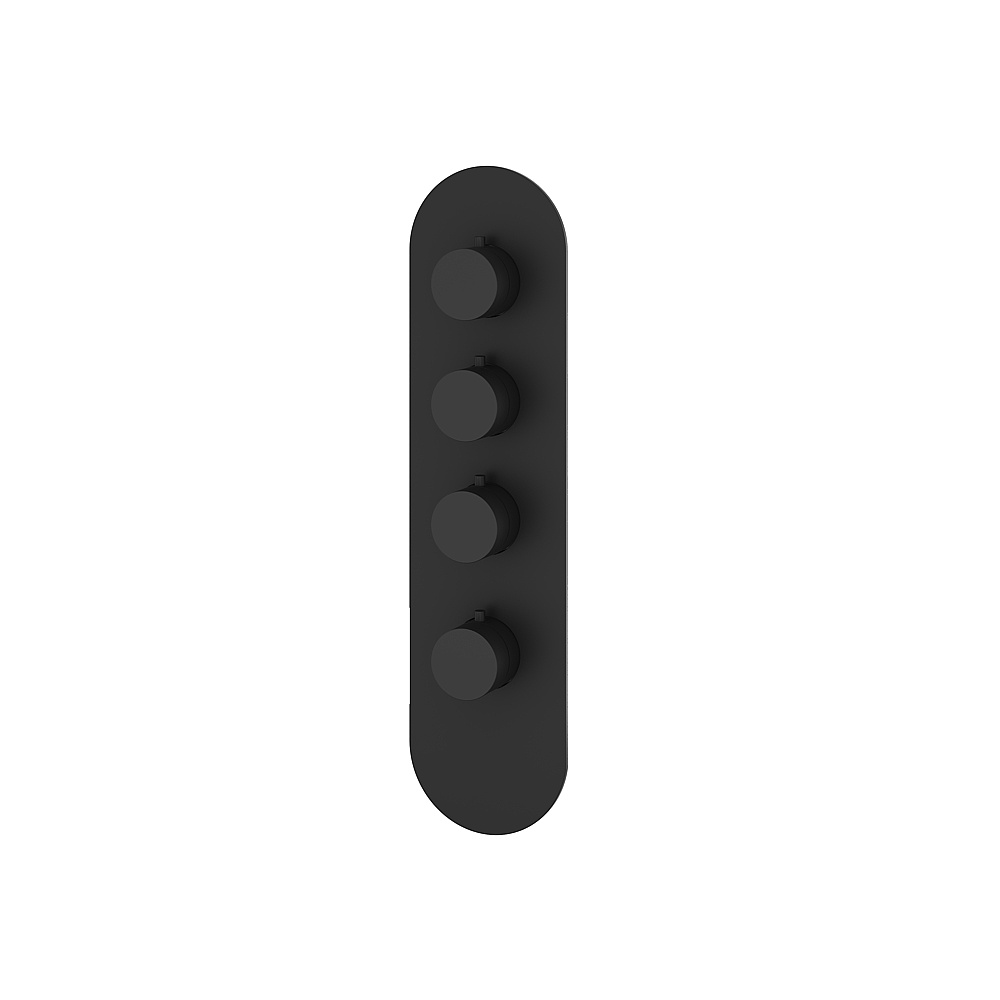 Aquabrass ABSTR3395BK Shower Trims Round Trim Set for T12003 Valve - Black
