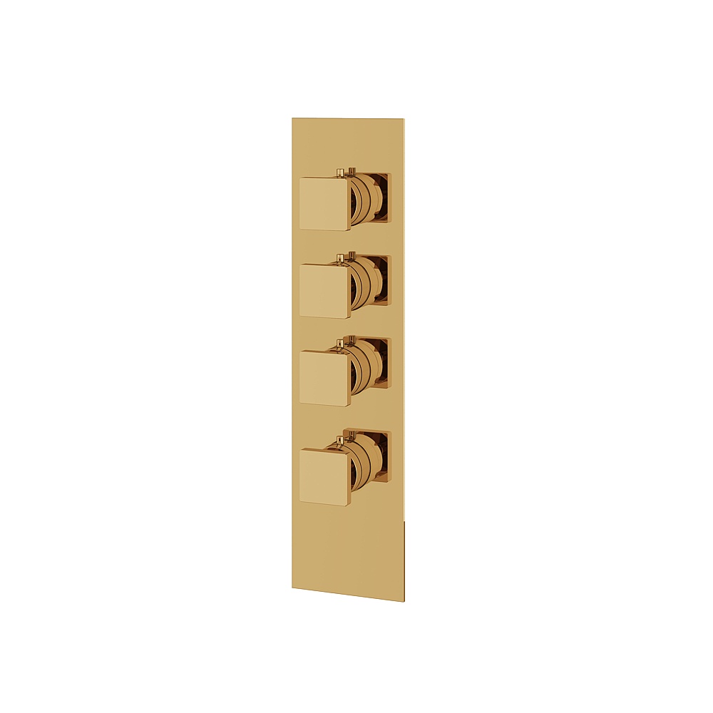Aquabrass ABSTS3395PGD Shower Trims Square Trim Set for T12003 Valve - Polished Gold