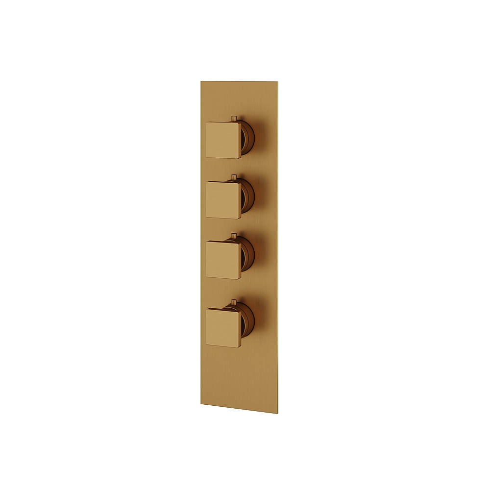Aquabrass ABSTS3395BGD Shower Trims Square Trim Set for T12003 Valve - Brushed Gold
