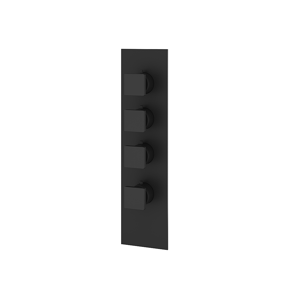 Aquabrass ABSTS3395BK Shower Trims Square Trim Set for T12003 Valve - Black