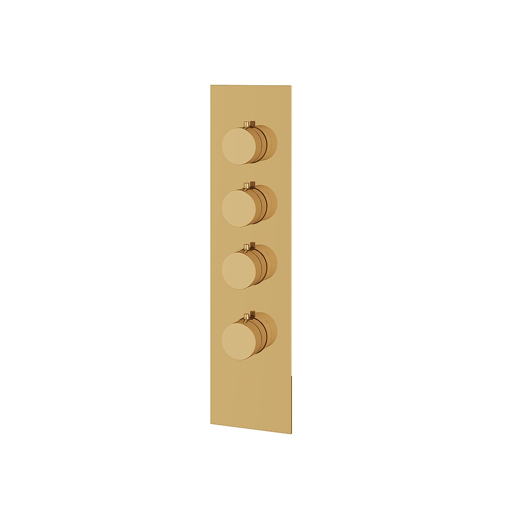 Aquabrass ABSTSR3395PGD Shower Trims Square/Round Trim Set for T12003 Valve - Polished Gold