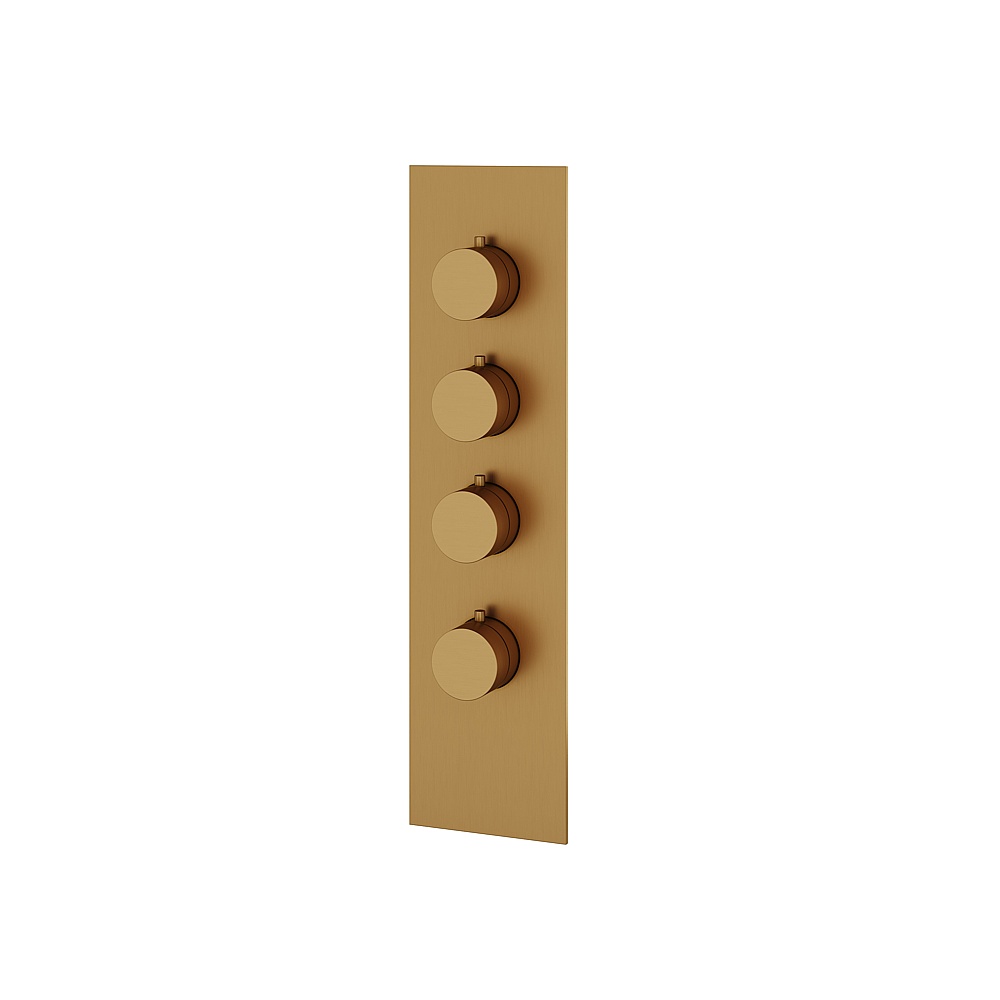 Aquabrass ABSTSR3395BGD Shower Trims Square/Round Trim Set for T12003 Valve - Brushed Gold