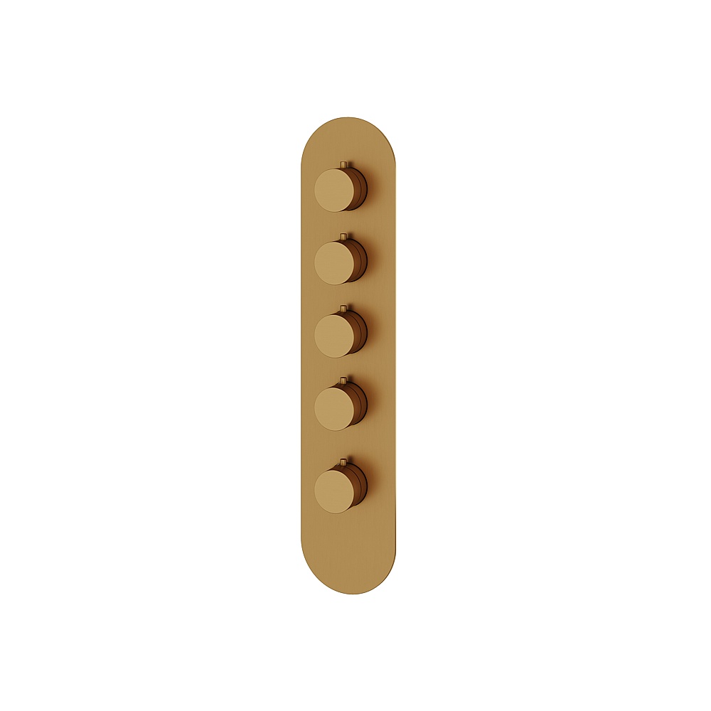 Aquabrass ABSTR3495BGD Shower Trims Round Trim Set for T12004 Valve - Brushed Gold