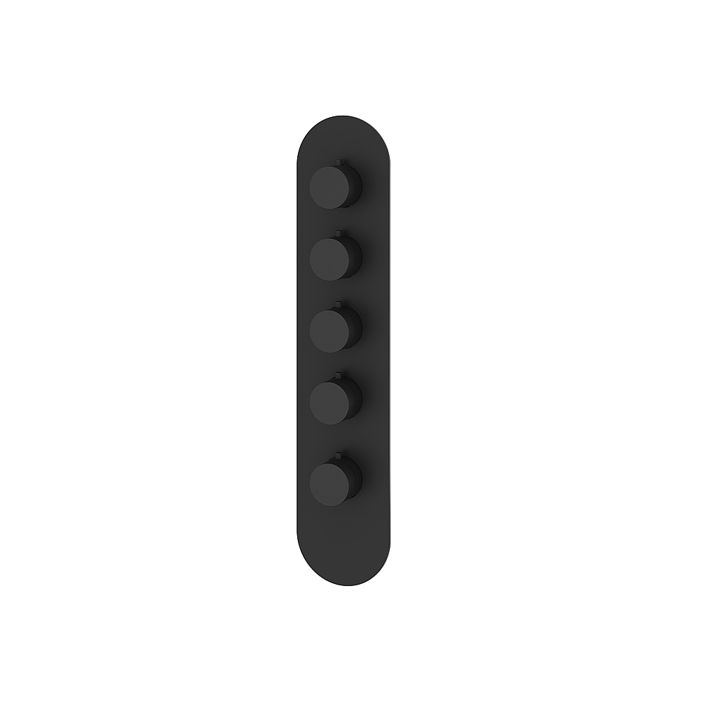 Aquabrass ABSTR3495BK Shower Trims Round Trim Set for T12004 Valve - Black