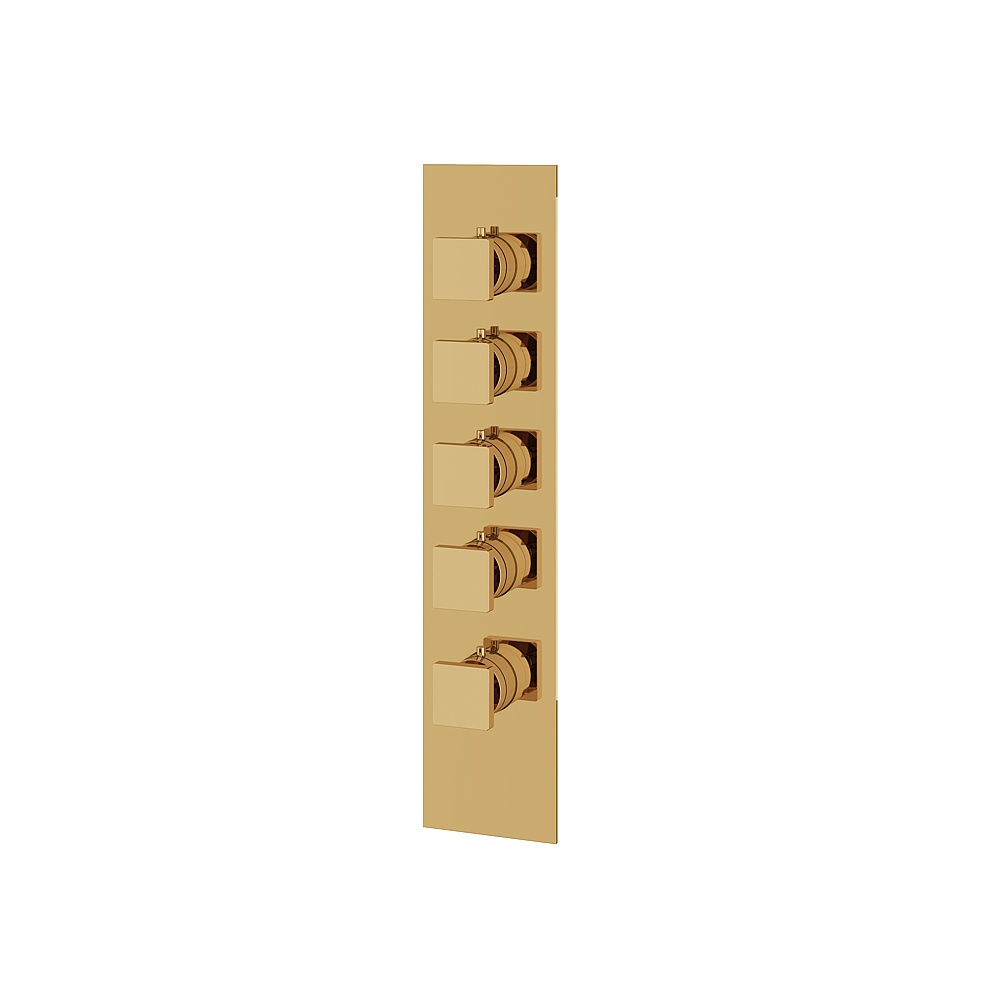 Aquabrass ABSTS3495PGD Shower Trims Square Trim Set for T12004 Valve - Polished Gold