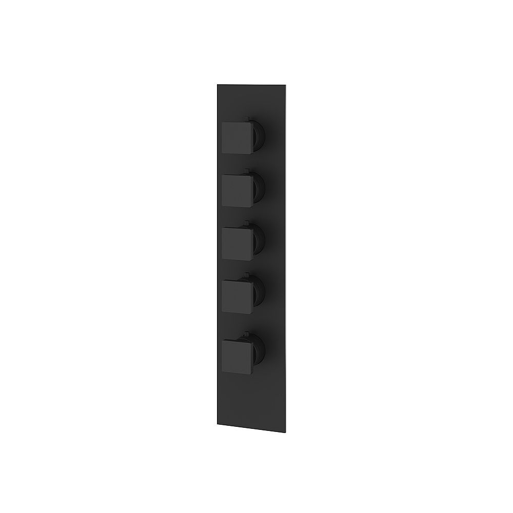 Aquabrass ABSTS3495BK Shower Trims Square Trim Set for T12004 Valve - Black