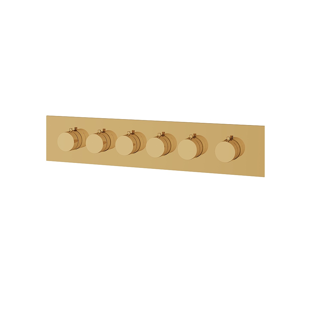 Aquabrass ABSTSRH3595LPGD Shower Trims Square/Round Trim Set for T12005 Valve - Polished Gold