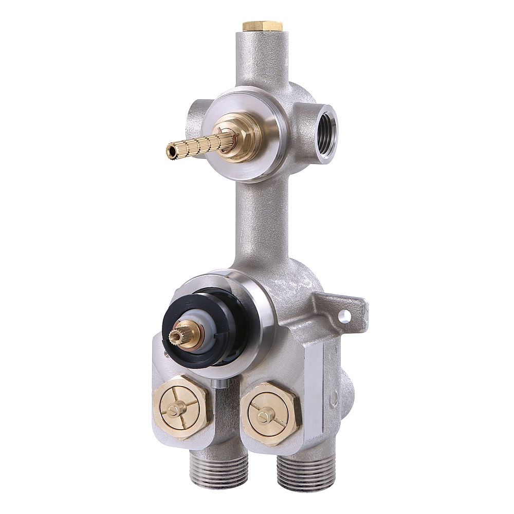 Aquabrass ABSVT12001 Shower Valves Turbo Thermo Valve with 1 Shut-Off Valve - Rough