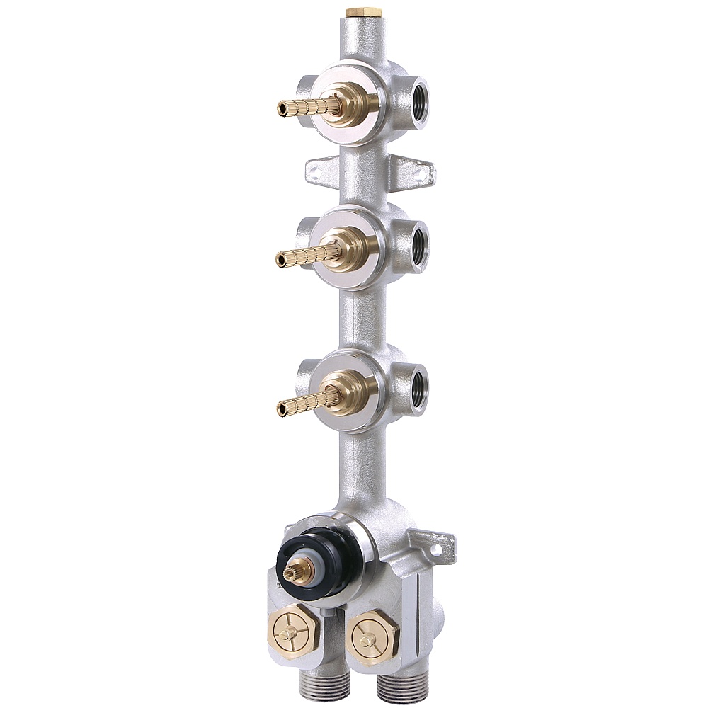 Aquabrass ABSVT12003 Shower Valves Turbo Thermo Valve with 3 Shut-Off Valve - Rough