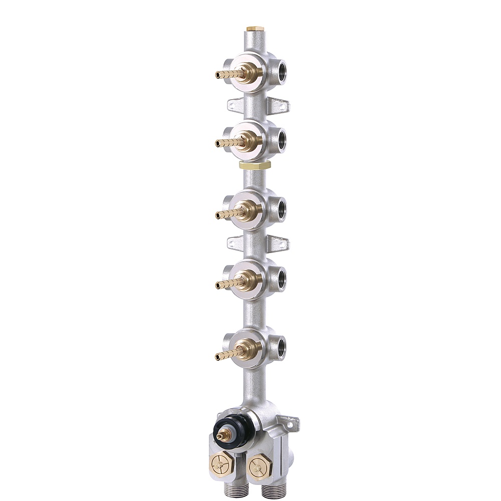 Aquabrass ABSVT12005 Shower Valves Turbo Thermo Valve with 5 Shut-Off Valve - Rough