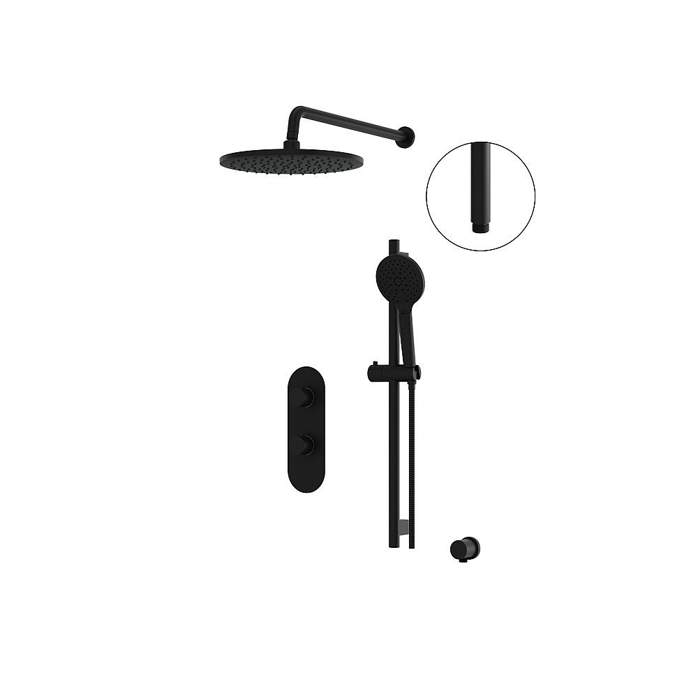 Aquabrass ABSZSHOWERBOX01EBK Showerbox Shower Faucet 2-Way Shared - Electro Black