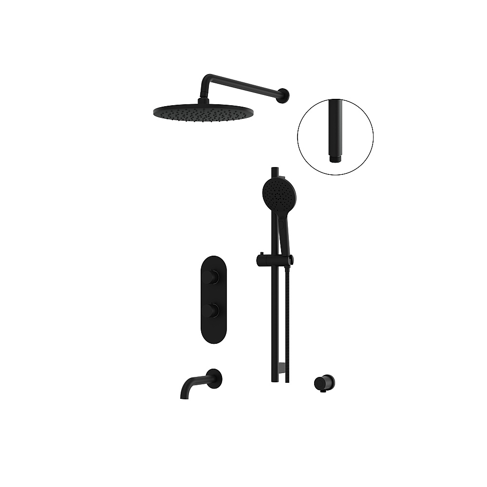 Aquabrass ABSZSHOWERBOXN02EBK Showerbox Shower Faucet 3-Way Shared - Electro Black