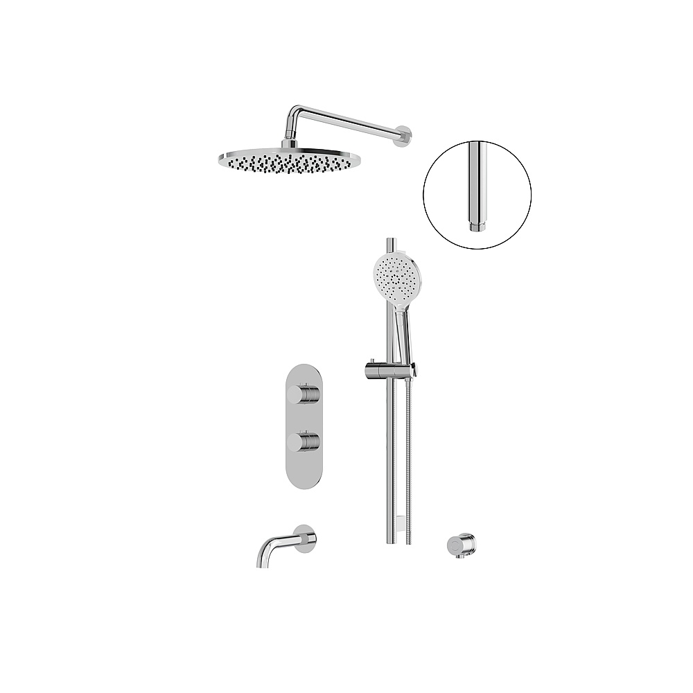 Aquabrass ABSZSHOWERBOXN02GPC Showerbox Shower Faucet 3-Way Non Shared - Polished Chrome
