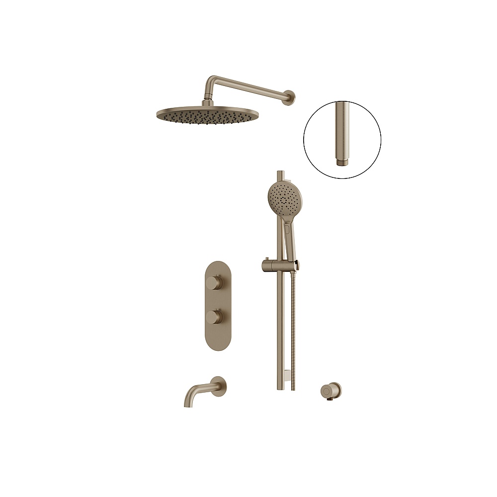 Aquabrass ABSZSHOWERBOXN02GBN Showerbox Shower Faucet 3-Way Non Shared - Brushed Nickel