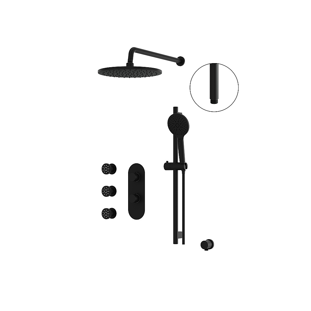 Aquabrass ABSZSHOWERBOX03EBK Showerbox Shower Faucet 3-Way Shared - Electro Black