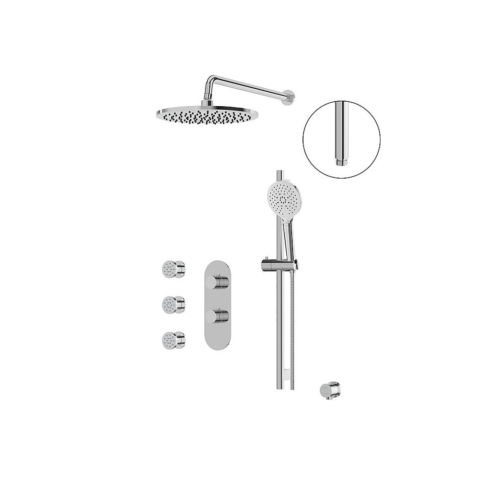Aquabrass ABSZSHOWERBOX03GPC Showerbox Shower Faucet 3-Way Non Shared - Polished Chrome