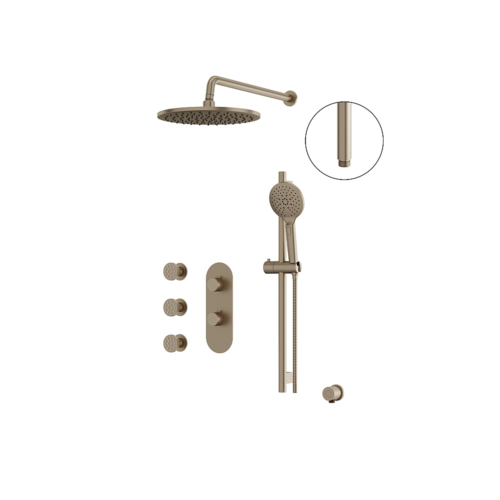 Aquabrass ABSZSHOWERBOX03GBN Showerbox Shower Faucet 3-Way Non Shared - Brushed Nickel