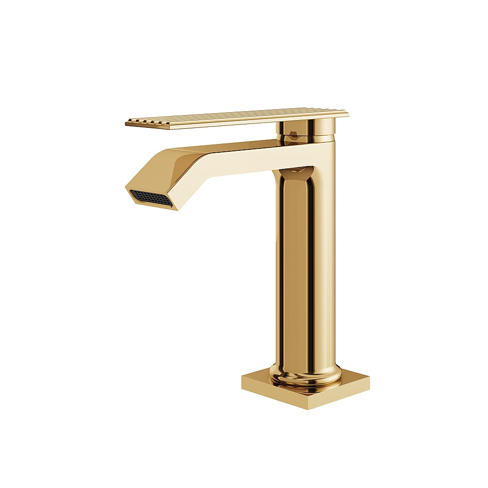 Aquabrass ABFB34114PGD Tosca Single-Hole Lavatory Faucet - Polished Gold
