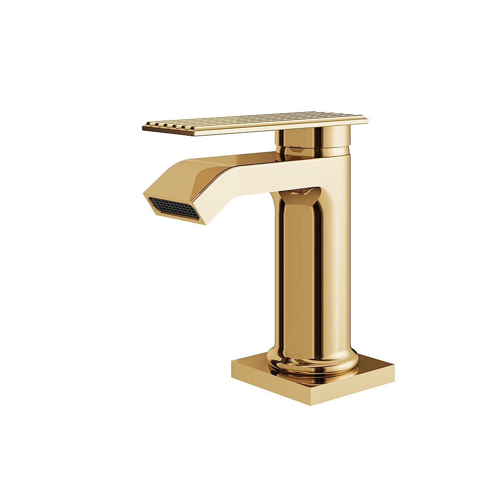 Aquabrass ABFB34144PGD Tosca Short Single-Hole Lavatory Faucet - Polished Gold