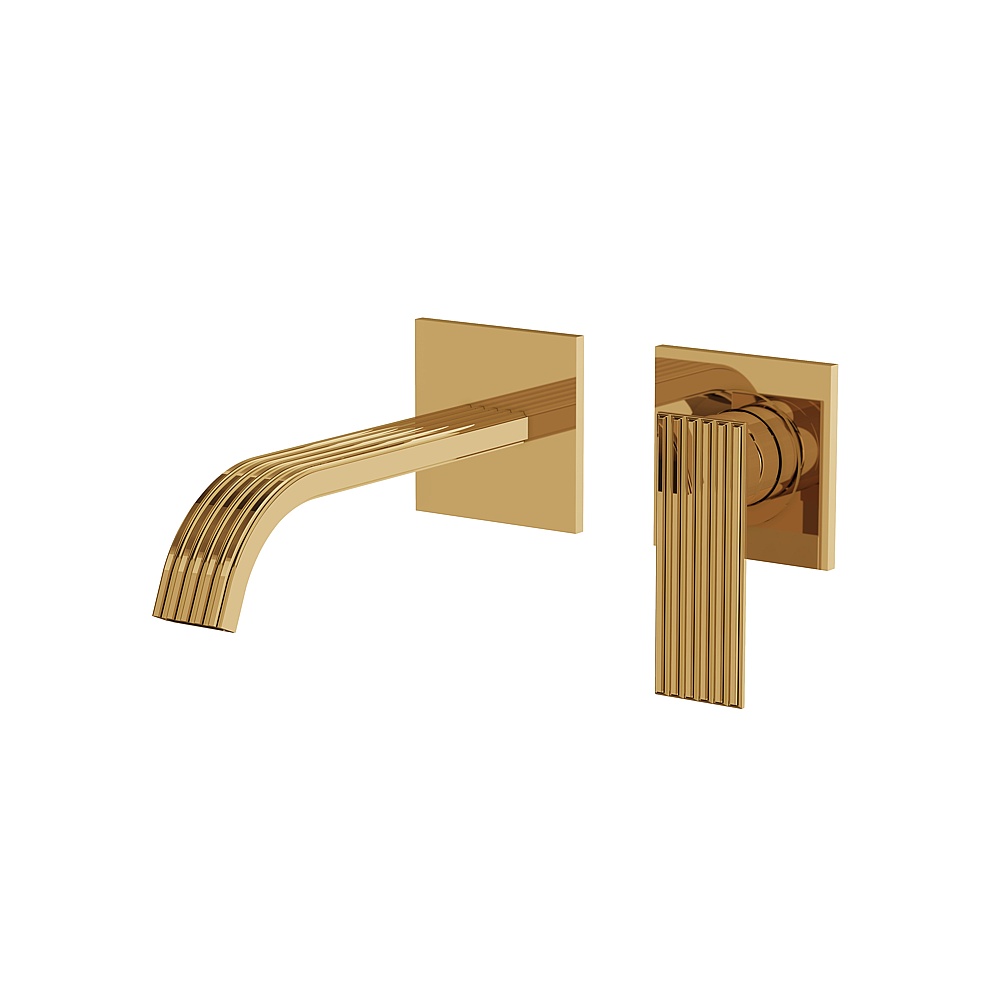 Aquabrass ABFC34028PGD Tosca Wall Lavatory Faucet-Trim Only - Polished Gold
