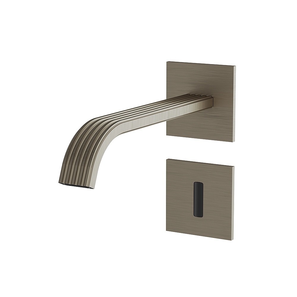 Aquabrass ABFC34068BBC Tosca Touchless Wall Lavatory Faucet-Trim - Brushed Black Chrome