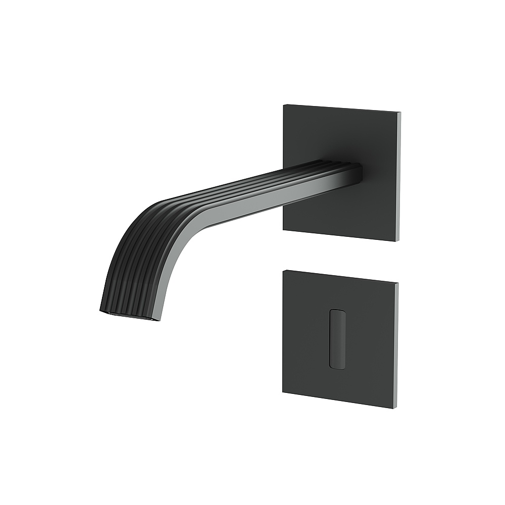 Aquabrass ABFC34068BK Tosca Touchless Wall Lavatory Faucet-Trim - Black