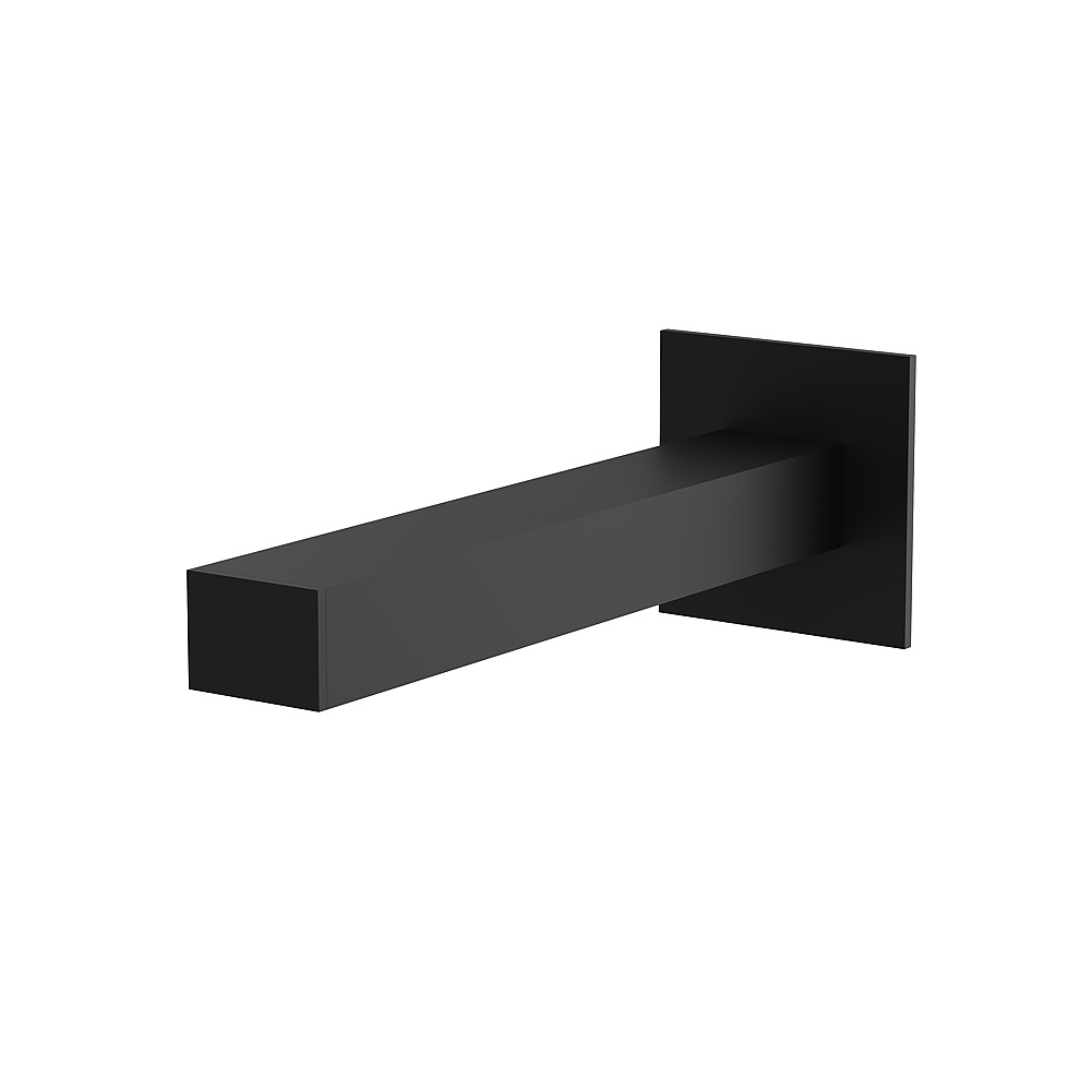 Aquabrass ABSC11732EBK 7" Square Slip-Fit Tub Spout No Diverter - Electro Black