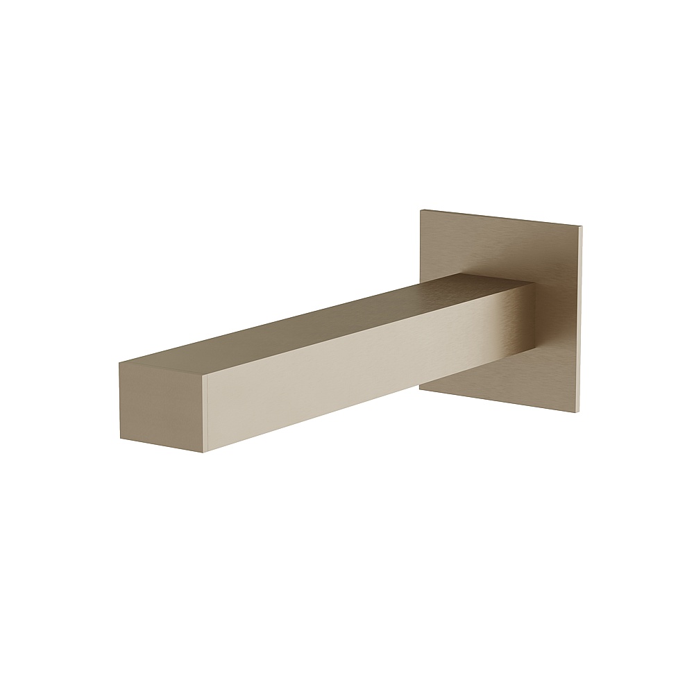 Aquabrass ABSC11732BN 7" Square Slip-Fit Tub Spout No Diverter - Brushed Nickel