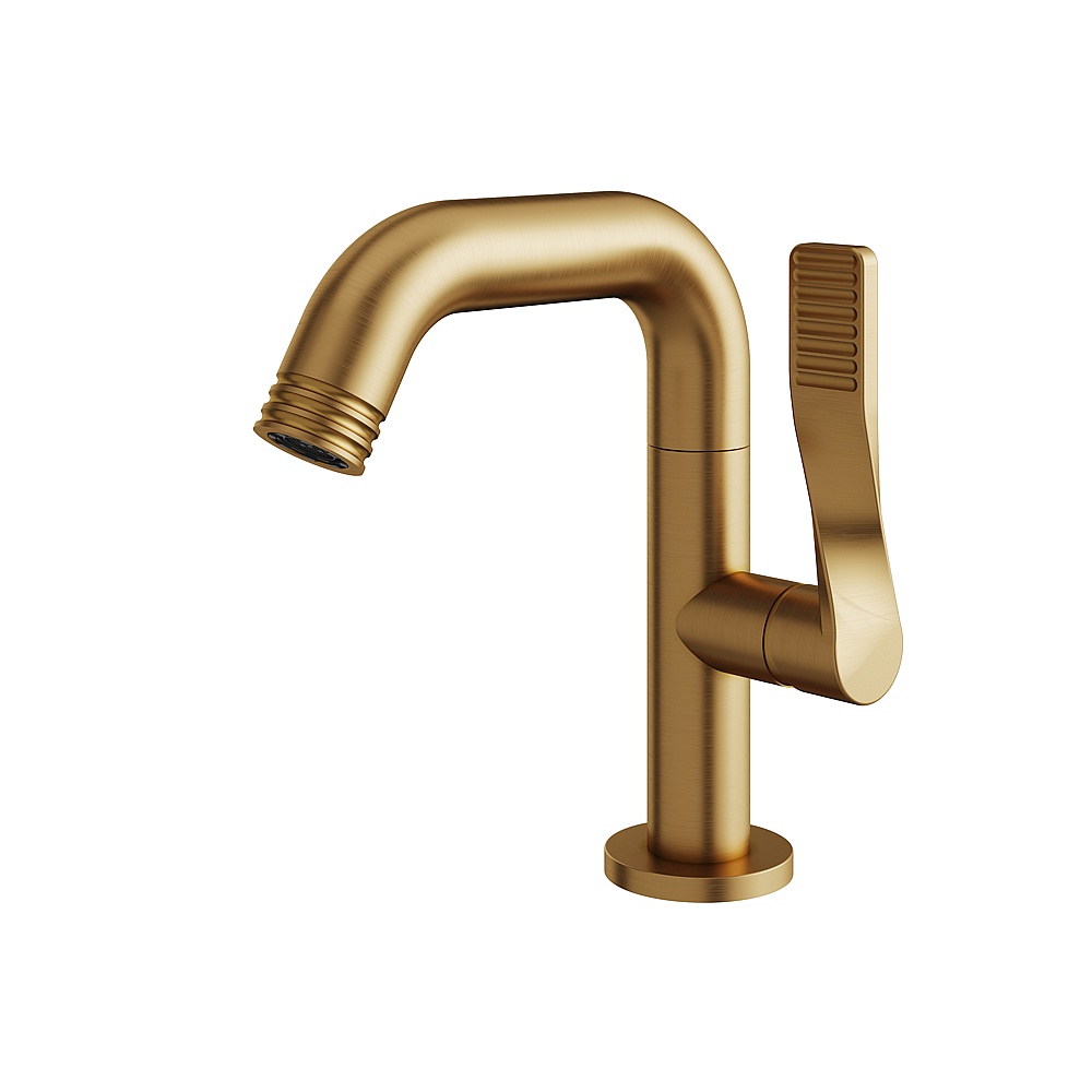 Aquabrass ABFB12014BGD Tubo Single-Hole Lavatory Faucet - Brushed Gold