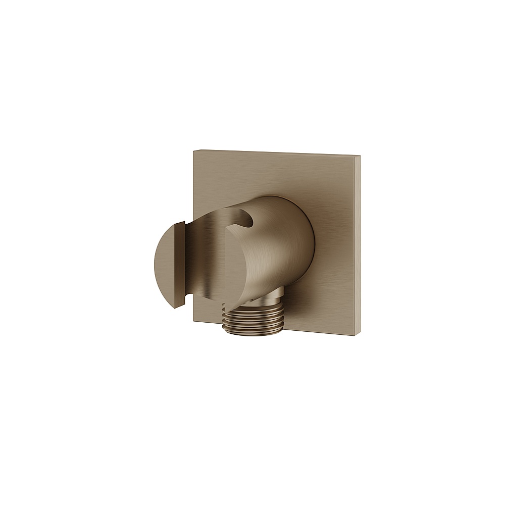 Aquabrass ABSCSWH21BN Waterways Round Waterway with Square Flange & Hook - Brushed Nickel